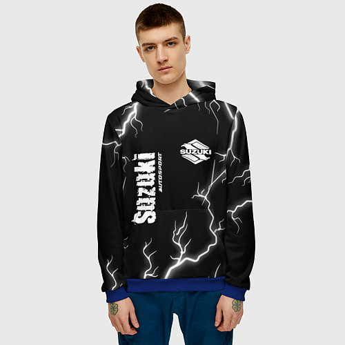 Мужская толстовка SUZUKI Suzuki Autosport Молнии / 3D-Синий – фото 3