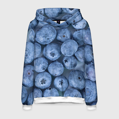 Мужская толстовка Голубика - фон / 3D-Белый – фото 1