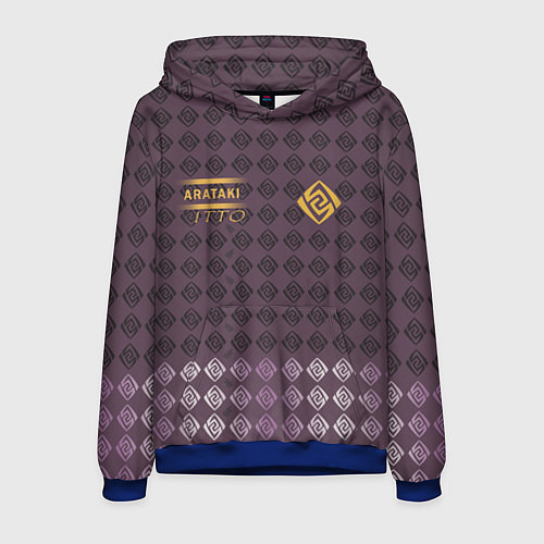 Мужская толстовка Аратаки Итто Arataki Itto Elements Genshin Impact / 3D-Синий – фото 1