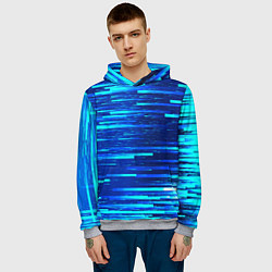 Толстовка-худи мужская BLUE STRIPES, цвет: 3D-меланж — фото 2