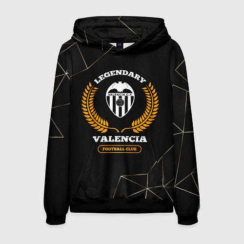 Мужская толстовка Лого Valencia и надпись Legendary Football Club на / 3D-Черный – фото 1
