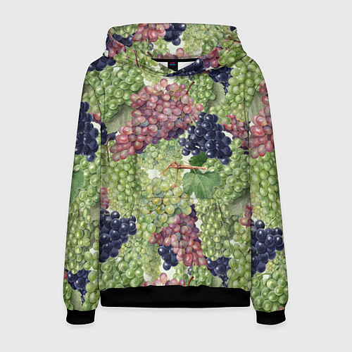 Мужская толстовка Кисти Винограда / 3D-Черный – фото 1