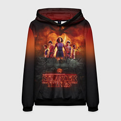 Толстовка-худи мужская ОЧЕНЬ СТРАННЫЕ ДЕЛА STRANGER THINGS, цвет: 3D-черный