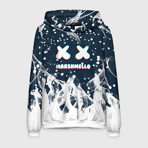 Мужская толстовка Marshmello белый огонь / 3D-Белый – фото 1