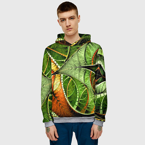 Мужская толстовка Растительный абстрактный фрактальный паттерн Veget / 3D-Меланж – фото 3