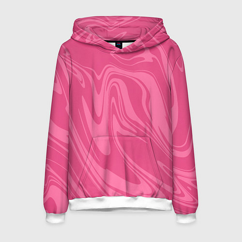 Мужская толстовка РОЗОВЫЕ РАЗВОДЫ КРАСКИ МРАМОРНЫЙ / 3D-Белый – фото 1