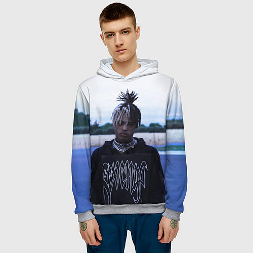 Мужская толстовка XXXTentacion in a revenge hoodie / 3D-Меланж – фото 3