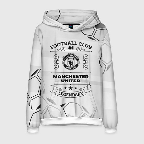 Мужская толстовка Manchester United Football Club Number 1 Legendary / 3D-Белый – фото 1