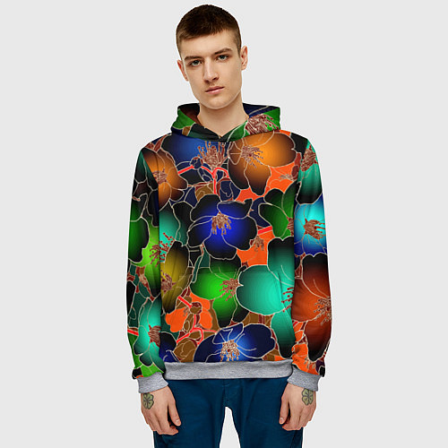 Мужская толстовка Vanguard floral pattern Summer night Fashion trend / 3D-Меланж – фото 3