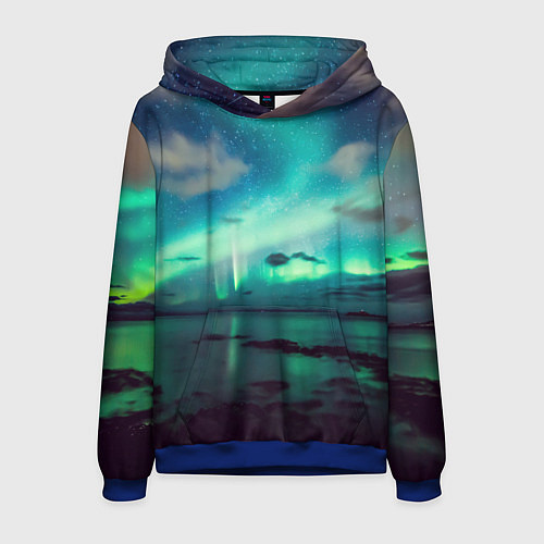 Мужская толстовка Aurora borealis / 3D-Синий – фото 1