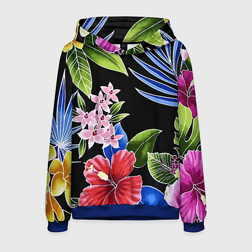 Мужская толстовка Floral vanguard composition Летняя ночь Fashion tr / 3D-Синий – фото 1