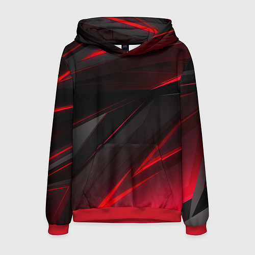 Мужская толстовка Красно-черный фон / 3D-Красный – фото 1