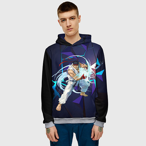 Мужская толстовка Рю-Street Fighter / 3D-Меланж – фото 3