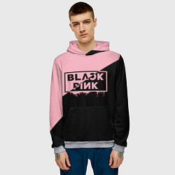 Толстовка-худи мужская BLACKPINK BIG LOGO, цвет: 3D-меланж — фото 2