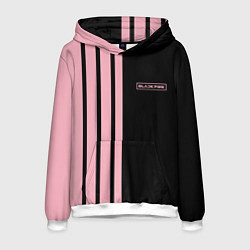 Толстовка-худи мужская BLACKPINK HALF BLACK-PINK MINI LOGO, цвет: 3D-белый