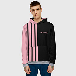 Толстовка-худи мужская BLACKPINK HALF BLACK-PINK MINI LOGO, цвет: 3D-меланж — фото 2