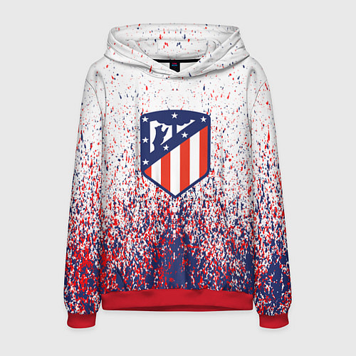 Мужская толстовка Atletico madrid logo брызги красок / 3D-Красный – фото 1