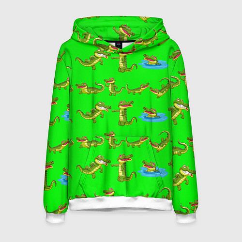 Мужская толстовка CHARMING CROCODILES / 3D-Белый – фото 1