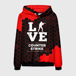Толстовка-худи мужская Counter Strike Love Классика, цвет: 3D-черный