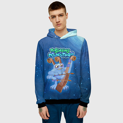 Мужская толстовка My singing monsters СМЫЧОРОГ Bowgart / 3D-Черный – фото 3