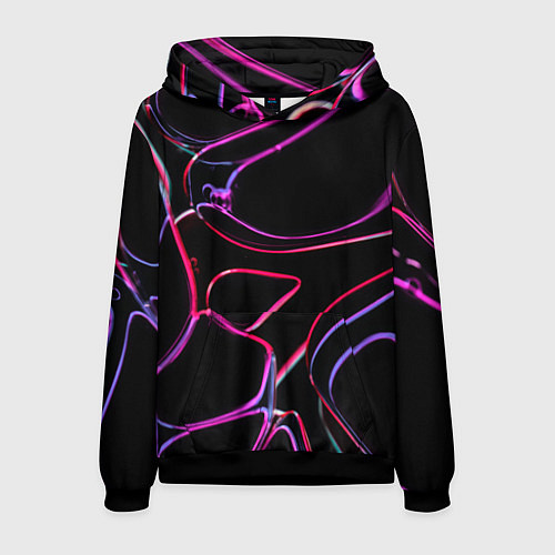 Мужская толстовка Неоновые линзы во тьме - Розовый / 3D-Черный – фото 1
