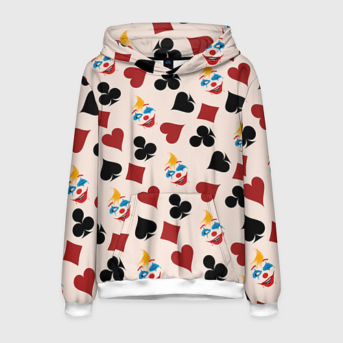 Мужская толстовка Джокер карты масть cards joker clown / 3D-Белый – фото 1