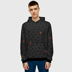 Толстовка-худи мужская Love Death and Robots black pattern, цвет: 3D-черный — фото 2