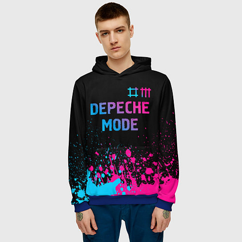 Мужская толстовка Depeche Mode Neon Gradient / 3D-Синий – фото 3