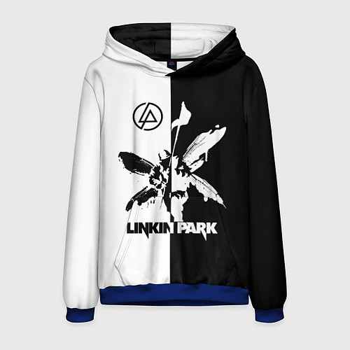 Мужская толстовка Linkin Park логотип черно-белый / 3D-Синий – фото 1