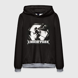 Толстовка-худи мужская Linkin Park рисунок баллончиком, цвет: 3D-меланж