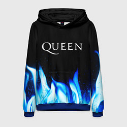 Толстовка-худи мужская Queen Blue Fire, цвет: 3D-синий