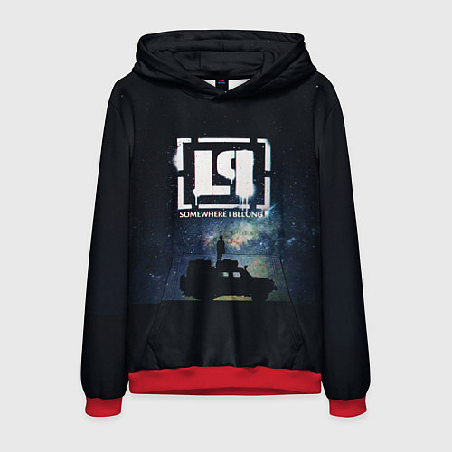 Мужская толстовка Linkin Park ночь / 3D-Красный – фото 1