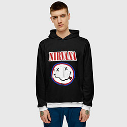 Толстовка-худи мужская Nirvana гранж, цвет: 3D-белый — фото 2