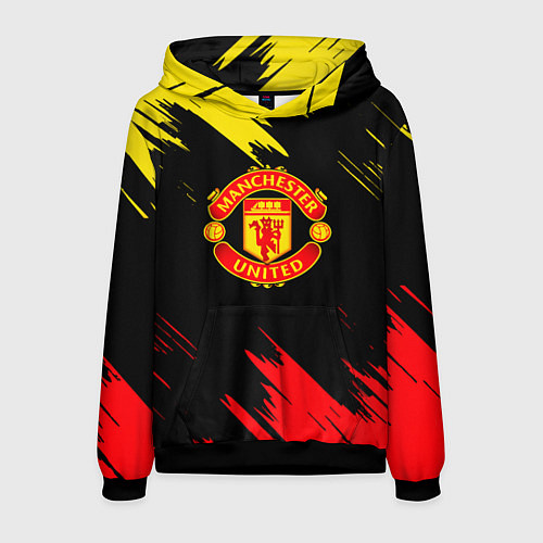 Мужская толстовка Manchester united Texture / 3D-Черный – фото 1