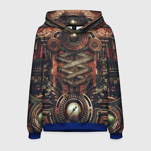 Мужская толстовка Mechanical device in Steampunk Retro style / 3D-Синий – фото 1