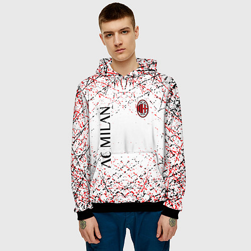Мужская толстовка Ac milan logo / 3D-Черный – фото 3