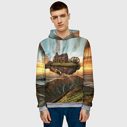 Толстовка-худи мужская Горный пейзаж в стиле Стимпанк, цвет: 3D-меланж — фото 2