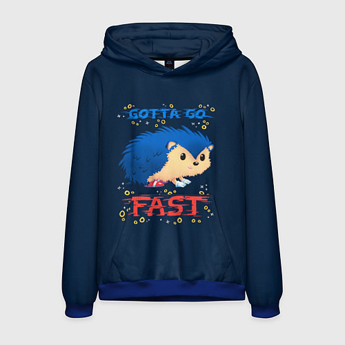 Мужская толстовка Little Sonic gotta go fast / 3D-Синий – фото 1