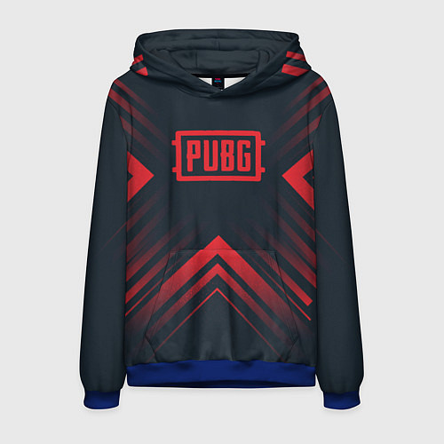 Мужская толстовка Красный Символ PUBG на темном фоне со стрелками / 3D-Синий – фото 1