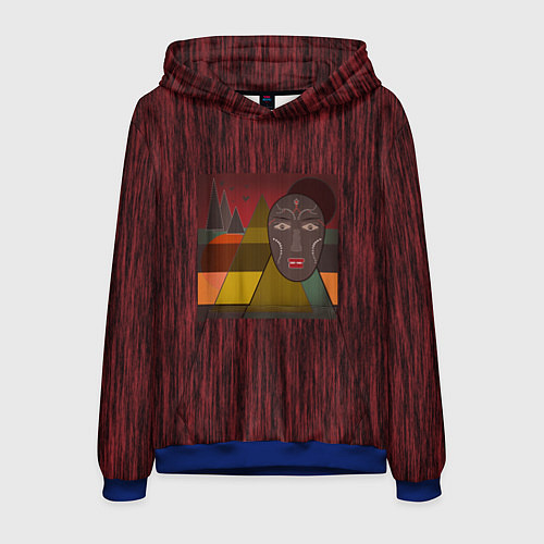 Мужская толстовка Африканская маска African mask ethnic illustration / 3D-Синий – фото 1