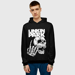 Толстовка-худи мужская Linkin Park Череп, цвет: 3D-черный — фото 2