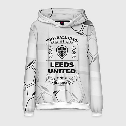 Мужская толстовка Leeds United Football Club Number 1 Legendary / 3D-Белый – фото 1