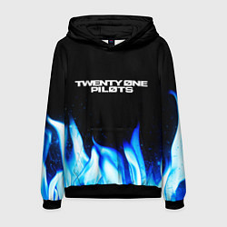 Толстовка-худи мужская Twenty One Pilots Blue Fire, цвет: 3D-черный