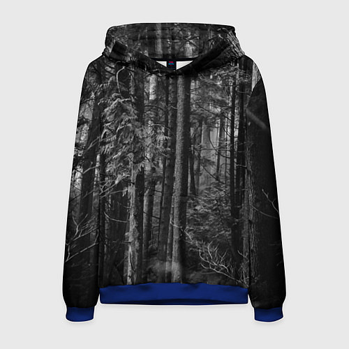 Мужская толстовка Темный жуткий лес / 3D-Синий – фото 1