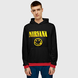 Толстовка-худи мужская NIRVANA соты, цвет: 3D-красный — фото 2