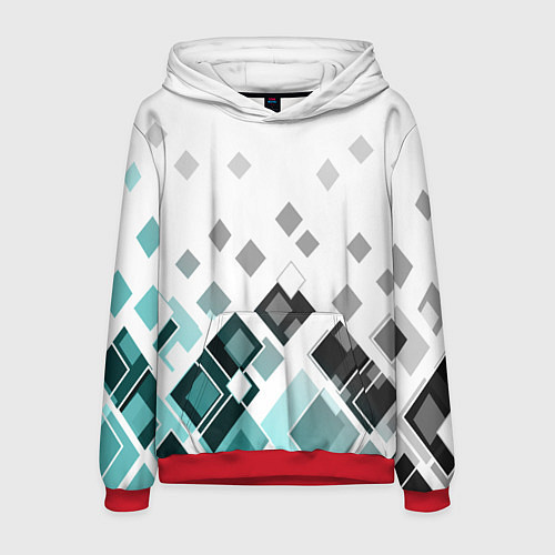 Мужская толстовка Geometric pattern Геометрический узор ромбы / 3D-Красный – фото 1