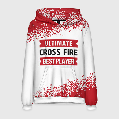 Мужская толстовка Cross Fire: красные таблички Best Player и Ultimat / 3D-Белый – фото 1