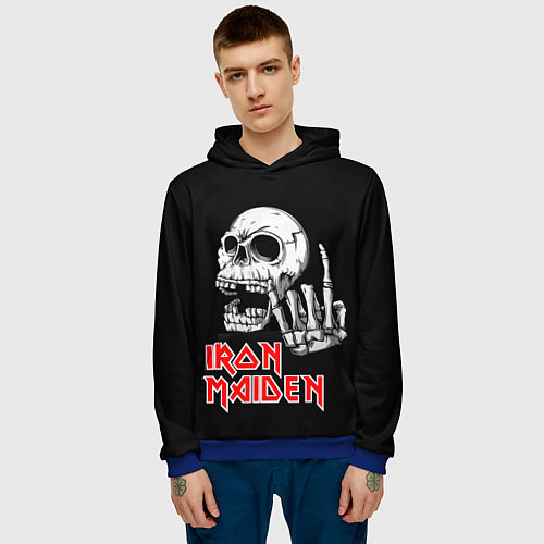 Мужская толстовка Iron Maiden Череп / 3D-Синий – фото 3