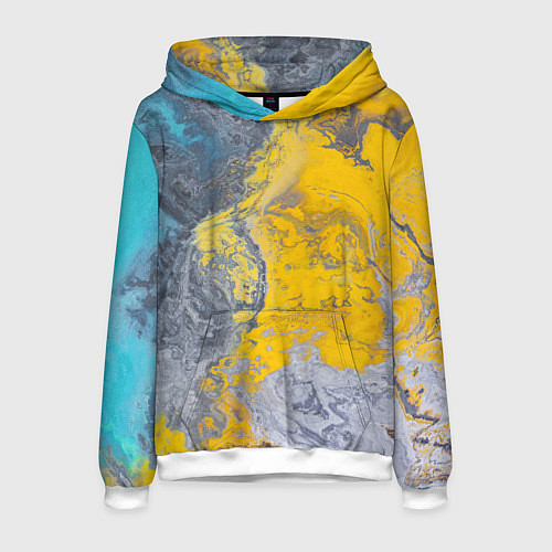 Мужская толстовка Извержение Красок / 3D-Белый – фото 1