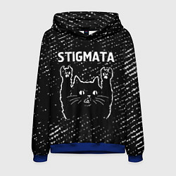 Толстовка-худи мужская Группа Stigmata и Рок Кот, цвет: 3D-синий